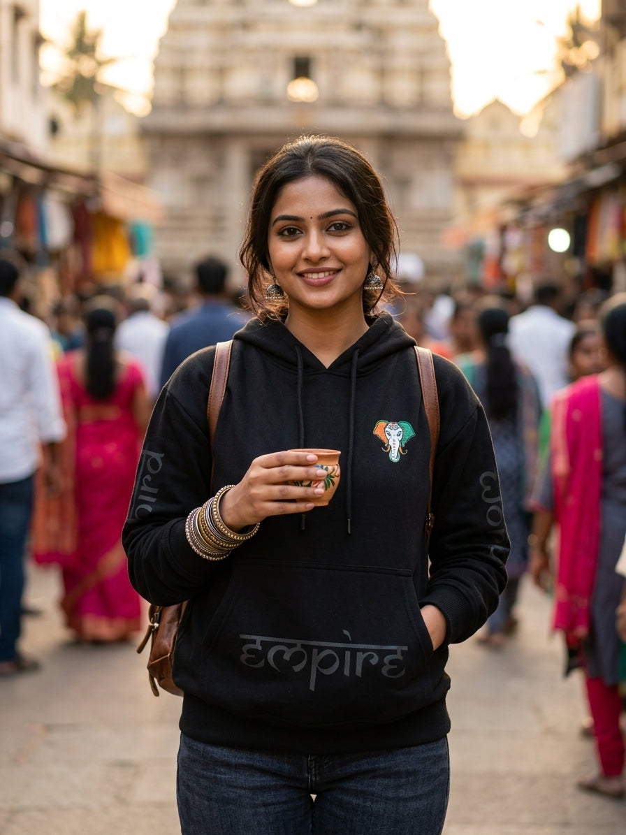 Black Indian Elephant Hoodie